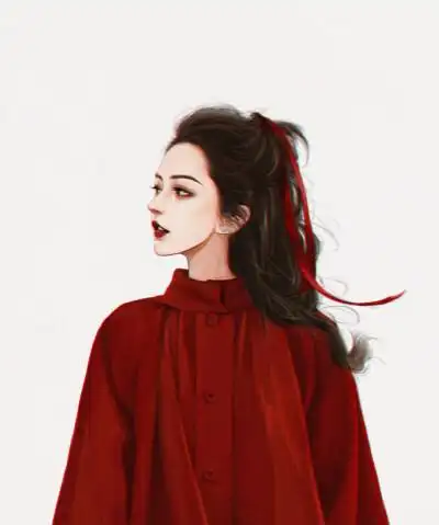头像分享红色系复古手绘女生头像 cr. qiuhan寒秋
