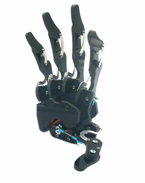 仿生机械手指机械臂亚克力五指单独动小舵机特价轻巧演示教学培训