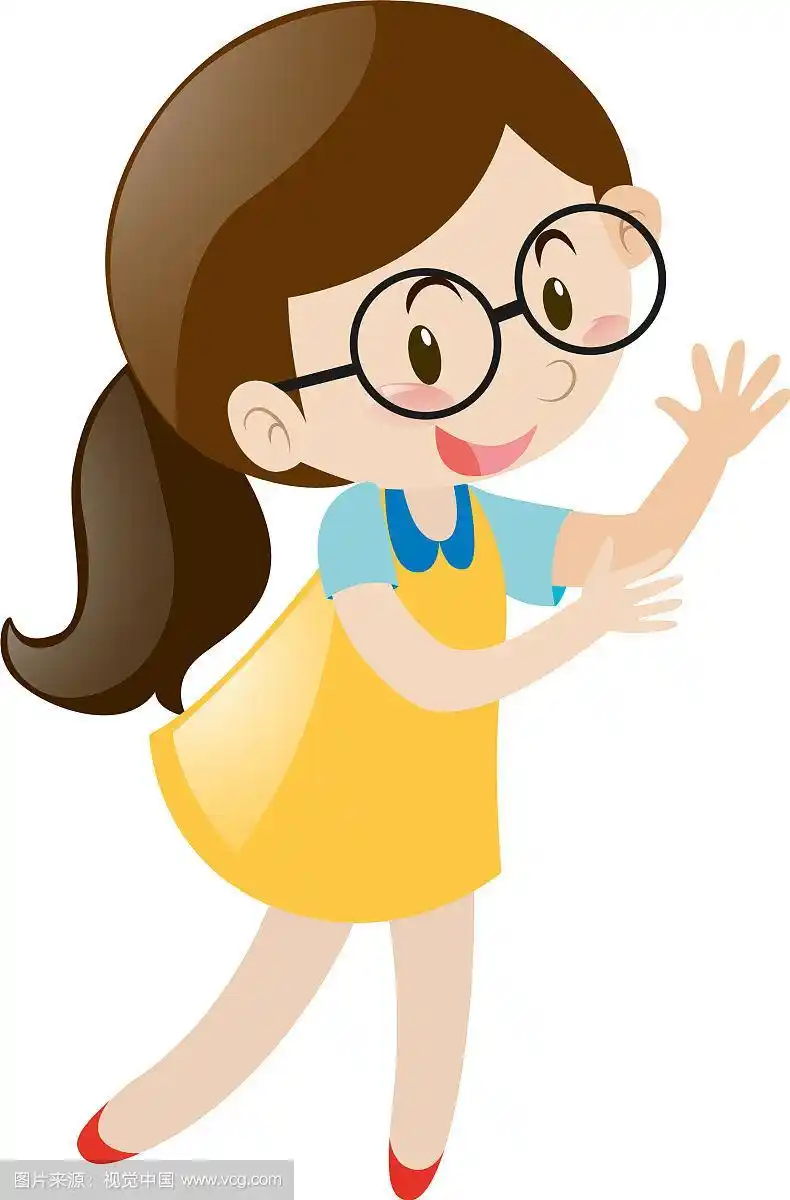 穿黄色衣服戴眼镜的小女孩