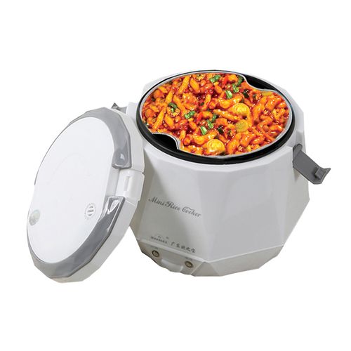 欧之宝车载电饭煲迷你车用电饭煲多容量可选方便携带电饭锅 白色款1.