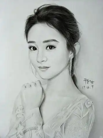 明星画像简笔画赵丽颖