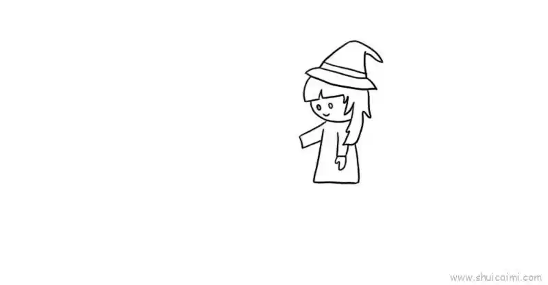 小魔女儿童画怎么画 小魔女简笔画画法