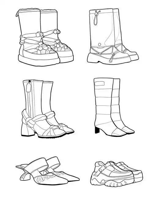 服装设计鞋子01款式图366