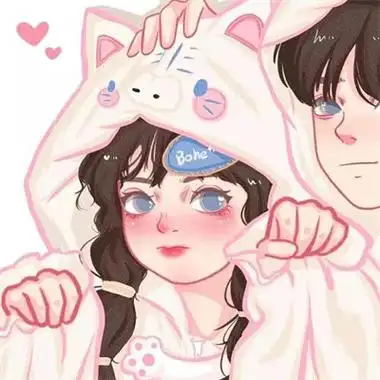 高清q版手绘情侣头像图片