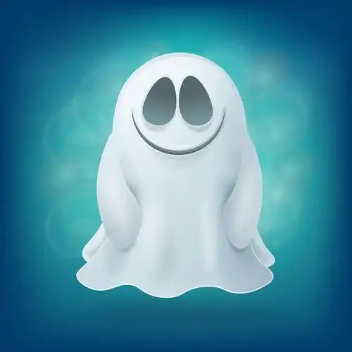 矢量的白色可爱幽灵
