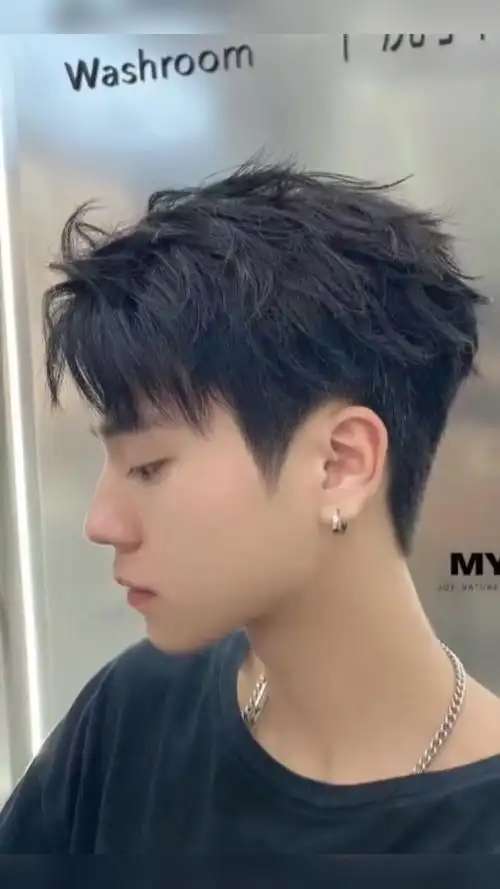 男生三七分发型 韩式三七分纹理气垫烫#上海3am杰森  微分的刘海能让