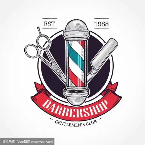 颜色理发店的标志