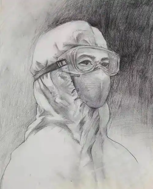 正蒙二院以艺战疫作品展同风雨共抗疫素描作品集