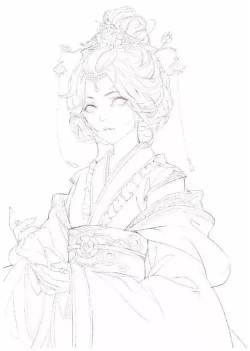 动漫人物古装简笔画9张简笔画表白图片网古风女子吹笛手绘-搜狗搜索