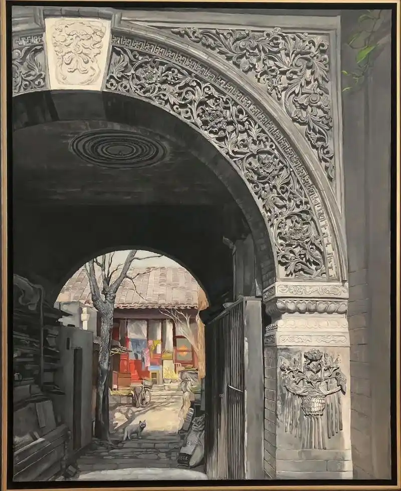 超复杂 写实油画 东棉花胡同 北京古建筑.前景就是为了表达繁 - 抖音