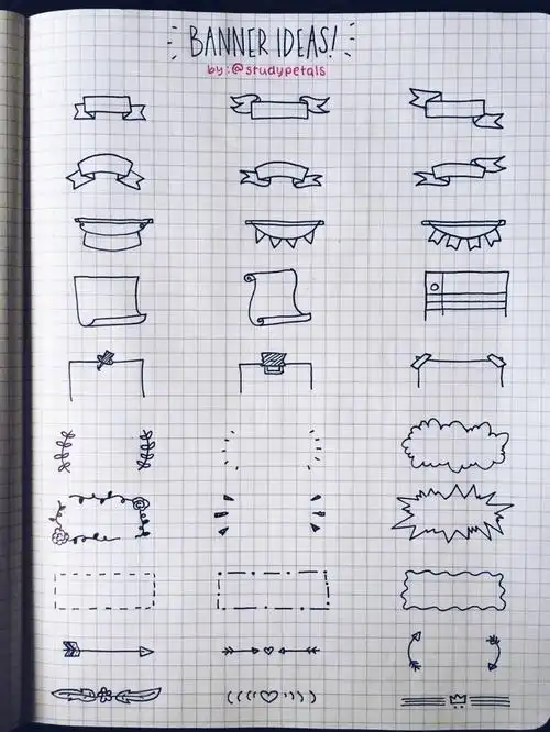 一组装饰涂鸦小元素,简单好学,手账素材,简笔画,via:studypetals儿童