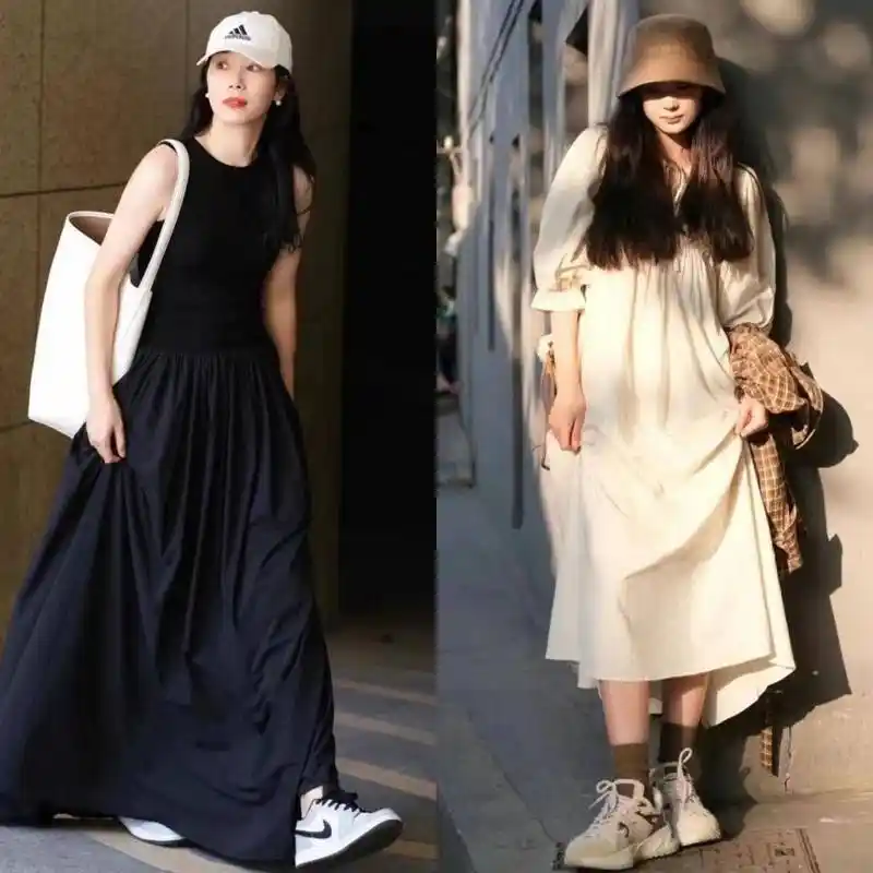 入春之后才发现:"裙子 运动鞋"很流行,通勤时髦还百搭耐看_方式_职场