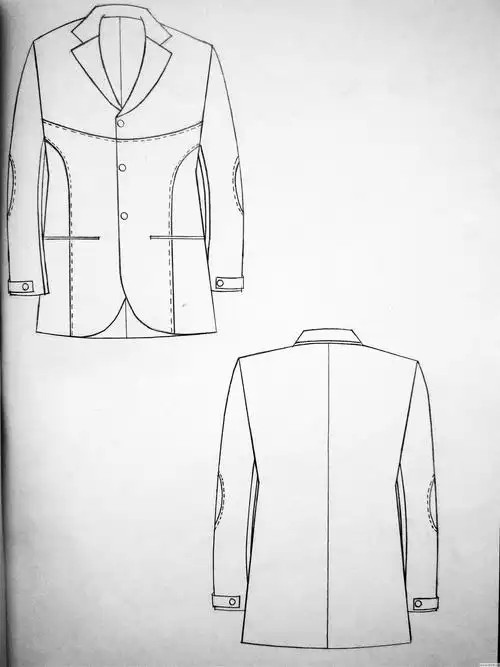 男装西服款式图-职业服装设计-服装设计