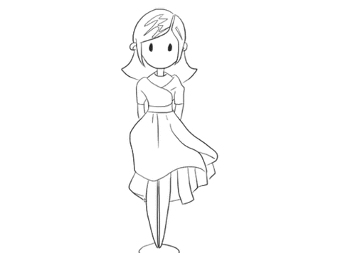 全身画裙子简笔画怎么画可爱小女孩简笔画大全可爱穿裙子的小女孩简笔