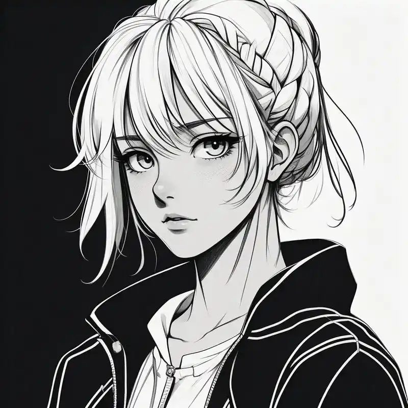 黑白素描头像,冷酷氛围拉满99