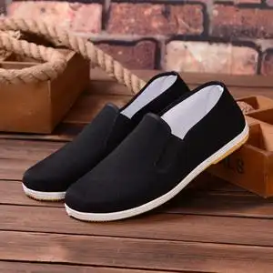 老北京布鞋男春秋休闲一脚蹬松紧口单鞋中老年爸爸鞋透气舒适防滑