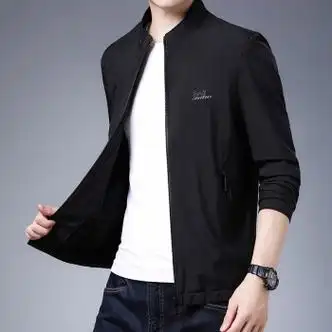 扬玦春秋季中年男士夹克衫中老年人爸爸秋装外套薄款上衣老爸休闲外衣