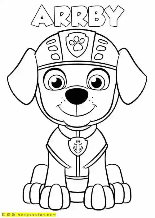 12张勇敢向前冲汪汪特工队小狗可爱涂色图片-红豆饭小学生简笔画大全