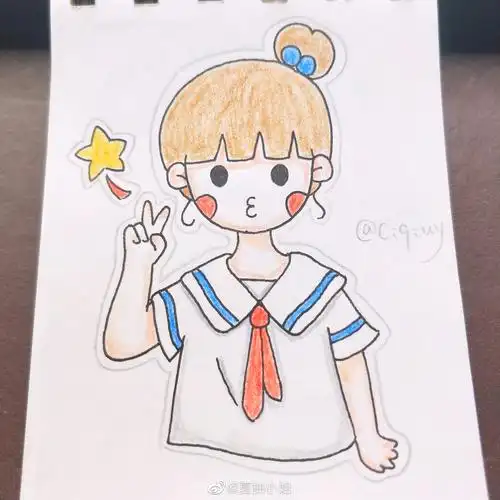 超可爱的简笔画女孩ciqiuy