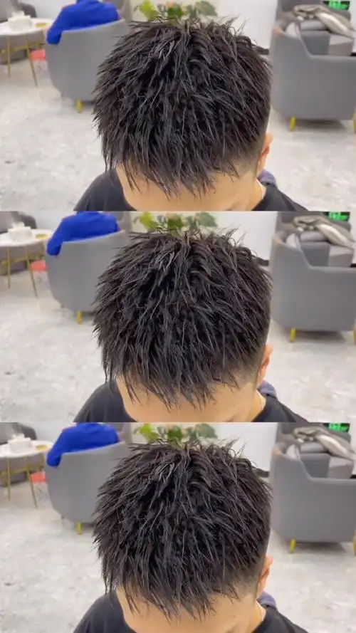 摩根锡纸烫,制造发根蓬松,有有线条感,而不是纹理感.