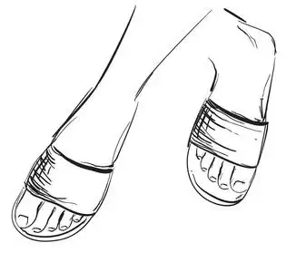 手绘拖鞋脚在矢量草绘.手绘拖鞋照片