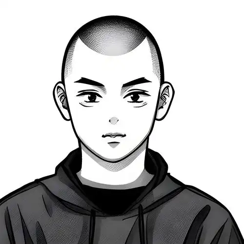 男生寸头简笔画