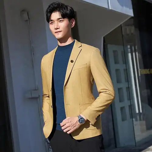 jeep吉普春秋新品男士商务休闲西装宽松西服男套装正装外套中青年潮流