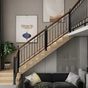 现代简约铁艺楼梯扶手阳台护栏过道餐厅围栏别墅楼梯飘窗阁楼栏杆