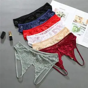新款内衣裤2023夏季迷你镂空方便免脱三角裤性感蕾丝开档套装