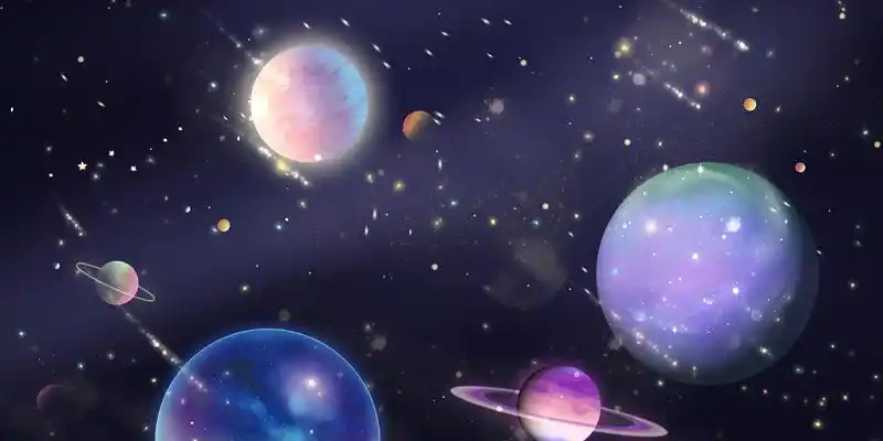 星地球空手绘梦幻星球星空星云宇宙海报背景