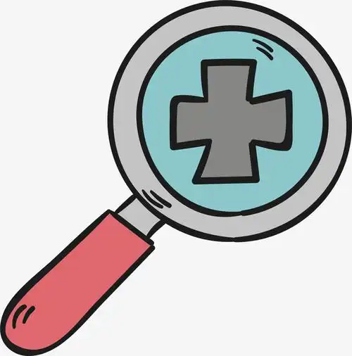 放大镜学习文具简笔画