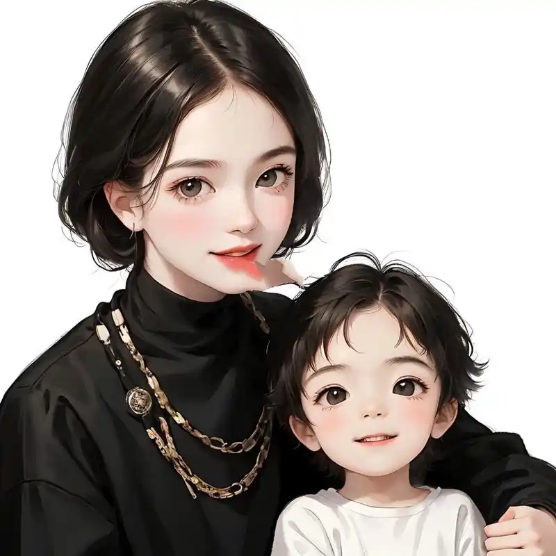 治愈系亲子头像7815妈妈和男宝,小调皮05 原创图片,请勿转载,如