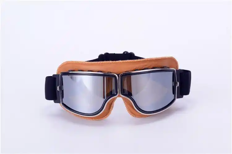 2020新款飞行员头盔amz复古风镜摩托车哈雷眼镜越野机车护目镜防风