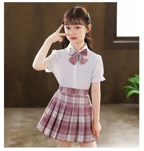 【】女生衣服夏天套装小学生jk制服裙子夏季小学生短袖夏学院风套校服