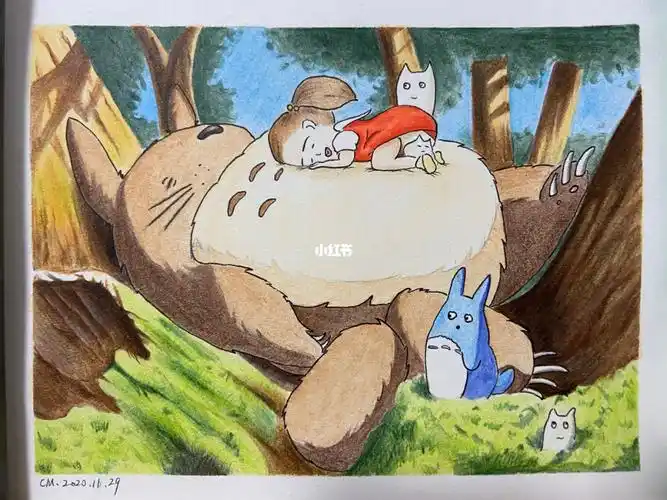 彩铅龙猫步骤图