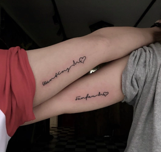 个性情侣纹身图片让最美好的时刻永远停留在身上9