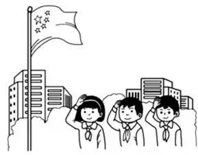 学生向国旗敬礼简笔画的图片怎么画简单小学生敬礼怎么画女孩敬礼简笔
