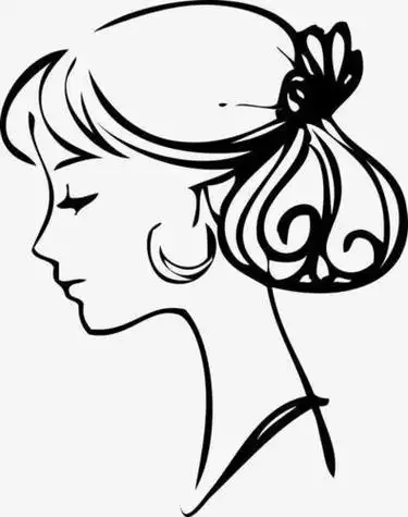 侧面画女人简笔画