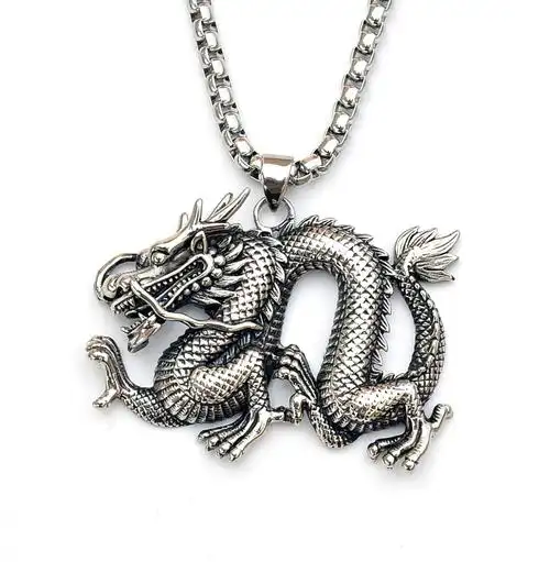 生肖龙吊坠 欧美 男士饰品批发 霸气不锈钢大龙吊坠