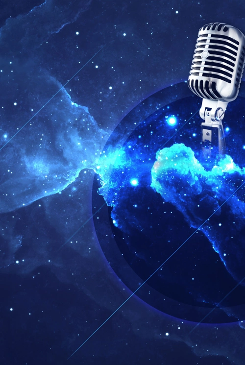 歌唱比赛蓝色海报背景