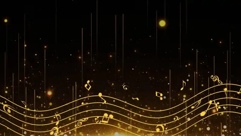 金色唯美浪漫音乐音符五线谱gif动态图音符背景