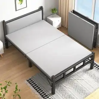 晨淘折叠床家用单人床成人午休午睡小床加固硬板床简易铁床软包120