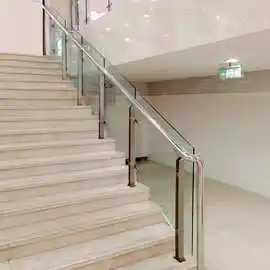 不锈钢阳台玻璃护栏 304家用室内外楼梯扶手栏杆立柱配件轻奢别墅