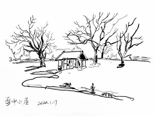 钢笔风景线稿练习