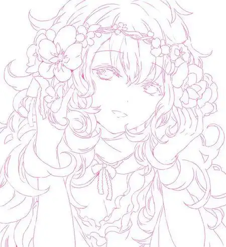 求动漫人物线稿,不要q版,尽量复杂的