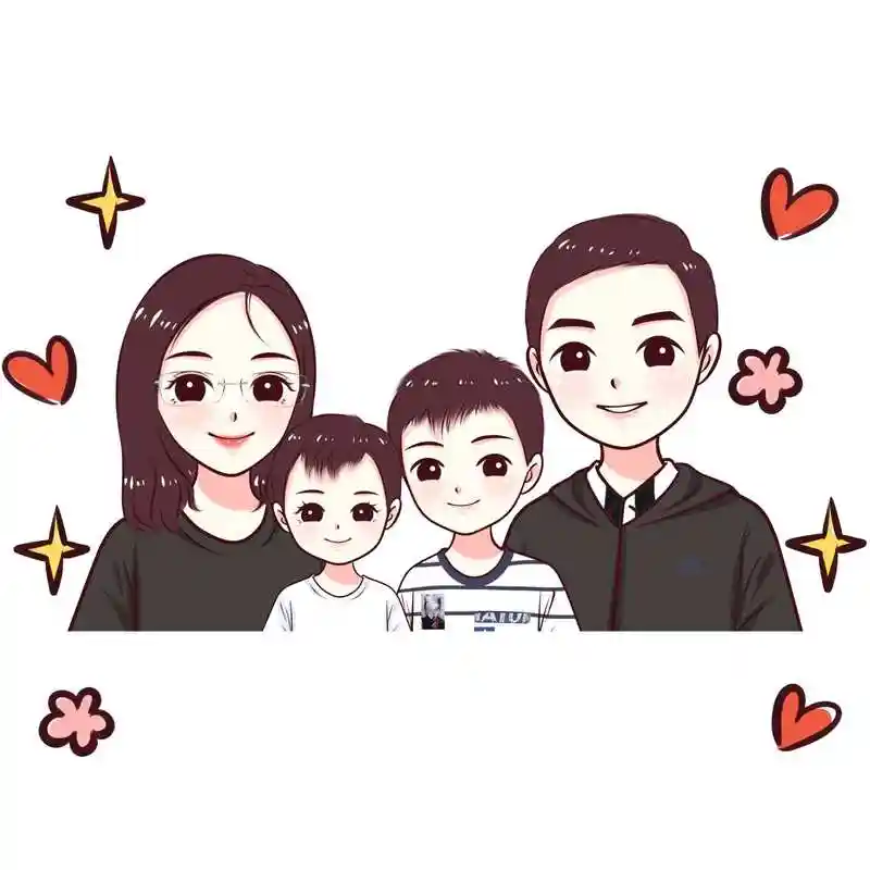 头像设计,一家三口,四口亲子头像,微信头像合集