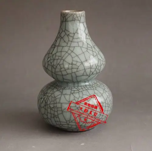 景德镇陶瓷器仿官窑开片花瓶现代家居客厅装饰工艺品简约摆件摆设