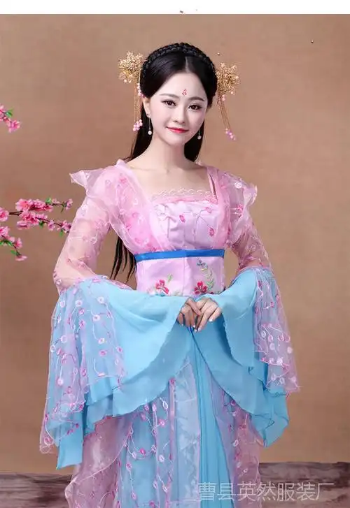 汐沚古装服装女贵妃公主宫廷汉服嫦娥写真艺术照舞蹈年会演出服春