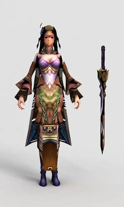 3d游戏人物角色女主角模型