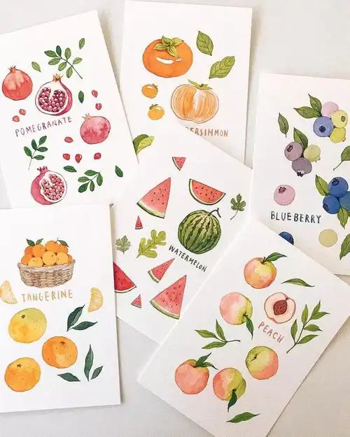 简单小清新的水彩水果手绘,适合新手临摹,赶紧收藏吧